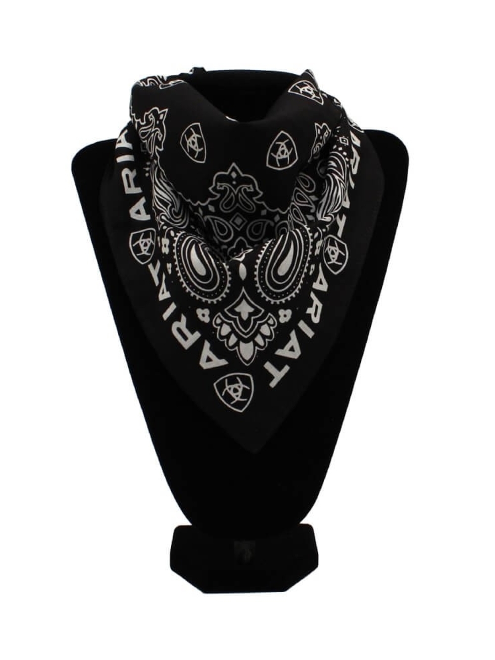 Ariat Black and White Paisley Bandana Scarf